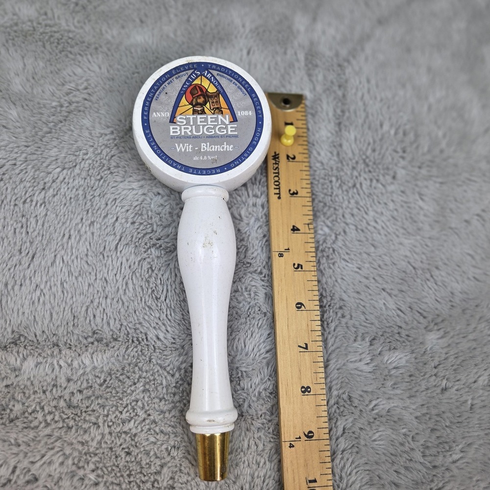 Steen Brugge Beer Tap Handle Belgian Abbey Ale Wit-Blanche White Brass